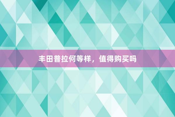 丰田普拉何等样，值得购买吗